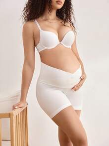 Set de 3 bragas de maternidad sin costuras, de alta elasticidad y cruce, ropa interior de embarazo y posparto de cintura alta - Multicolor - Ver 6