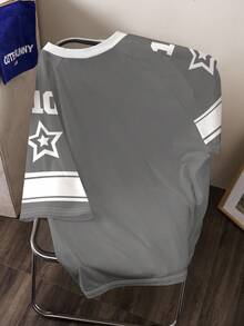 SCOOBY-DOO X SHEIN Men's Casual Letter & Dog Pattern V-Neck Short Sleeve T-Shirt, Summer - White - View 2