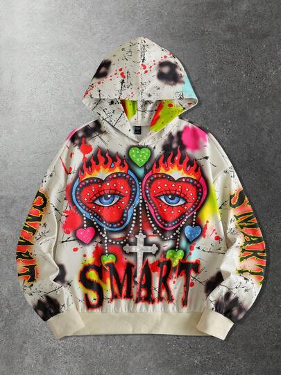 Street Life Men's Printed Hooded Long Sleeve Sweatshirt Sweatshirt, Autumn/Winter