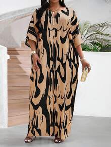 SHEIN Lady Rochii de toamnă și de iarnă casual albe țesute cu crestături, dintr-o singură piesă, cu mânecă lungă, mărime plus, pentru femei, ținute de toamnă, ținute de ieșire, halate de baie, rochie de plajă pentru femei, ținute de afaceri casual, femeie