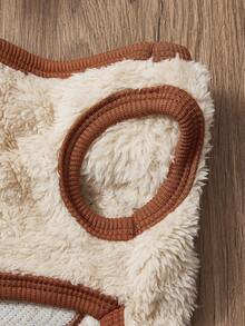 PETSIN 1件冬季服装带毛绒保暖，宠物奶狗米色耳朵，熊奶狗可爱狗衣服，泰迪雪纳瑞猫衣服 - 米色 - 查看 6