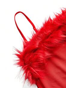 2pcs Women's Sexy Cosplay Costume Dress Set (Dress + Headpiece) - Red - View 3