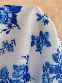 Soleia Váy ngắn hở lưng in họa tiết hoa nhiệt đới Boho thanh lịch dành cho nữ, cổ yếm, dây buộc, cổ chữ V, dự tiệc tốt nghiệp, tiệc cưới bãi biển kiểu phương Tây, ngày lễ Thánh Patrick, lễ Phục sinh - Nhiều màu - Xem 4