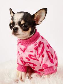 PETSIN 1 件玫瑰红色加厚保暖法兰绒宠物服装 - 玫紅色 - 查看 2