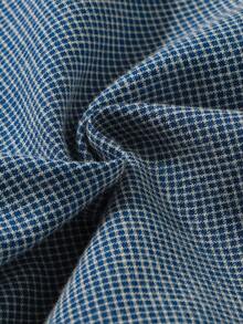 Maija Kids 男童蓝色格子拼接白色抽绳领开衫和裤子休闲睡衣 - 藍白色 - 查看 5