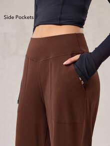 OutZeal Women Sports PantsCasual Yoga Lounge Summet Spring Quick-Dry Buttery Soft High Waist Straight Leg Solid Color Active Bottoms - Brown - View 3