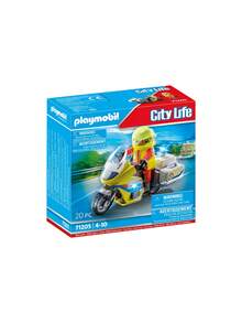 Playmobil My Life Rescue Motorcycle With Flashing Light BOYS FIRST 71205 - Multicolor - View 1