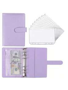 省钱活页夹，内含8个A6拉链信封，现金信封预算系统，储蓄挑战手册，助您管理财务，节省开支 - 彩色 - 查看 16