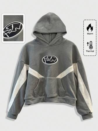 Street Life Herren Kapuzenpullover mit bestickter Farbblockoptik, Tasche und vielseitig einsetzbar, Langarm Oberteil