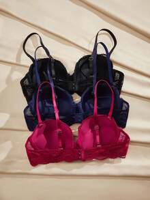 Charlaine 3pcs Women's Underwire Bra With Non-Removable Padded Cups - Multicolor - View 2
