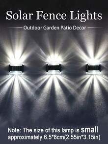 4Pcs Solar LED Wall Lights - Outdoor Waterproof Smart Lighting Control Sensor, Dusk To Dawn Automatic On/Off, Waterproof, Wide-Angle Illumination, Suitable For Outdoor Garden Decoration, Terrace, Balcony, Fence And Corner Lighting - Multicolor - View 3
