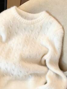 Airaco Women's Casual Solid Color Knit Sweater, Autumn/Winter