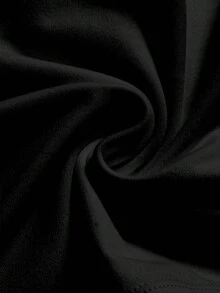 ROMWE Avant 性感中国书法人物印花抹胸上衣 - 黑色 - 查看 4