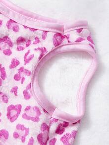 PETSIN 1件粉色豹纹宠物背心，粉色情人节秋冬保暖抓绒宠物服装 - 粉色 - 查看 7