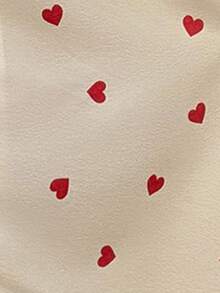 Dream Adore Plus Size Women Red Plaid Patchwork Lapel Heart Print Long Robe Heart Print Robe Pajamas Gown For Woman Suitable For Valentine's Day - Apricot - View 7