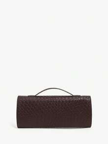 SHEIN SXY 女士手提包，亮片装饰，时尚简约，优雅百搭，经典麂皮材质，适合各种场合，如约会、日常、购物、下午茶、派对、舞会、夜店、生日、晚宴、约会之夜等。 - 巧克力棕 - 查看 3