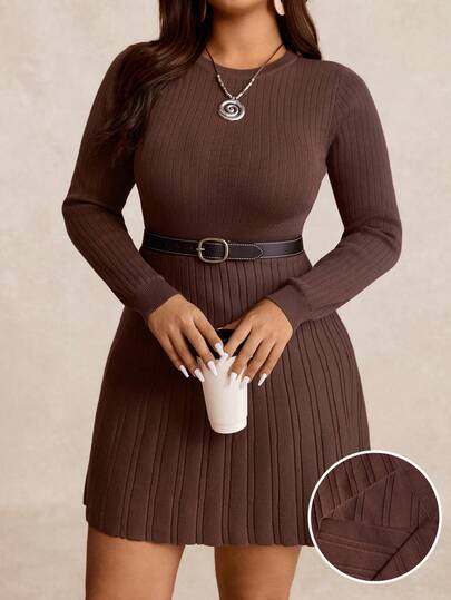 Nubod Vestido de suéter elegante y sofisticado para trabajo, talla grande