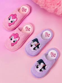 My Little Pony X SHEIN Women's Cute Embroidered Pony Home Slippers, Warm For Autumn/Winter,Gift Ideas