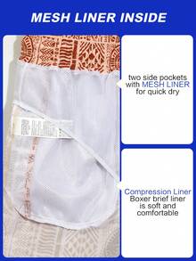 Manfinity VDAYZ Męskie, swobodne, plażowe szorty z nadrukiem na całej powierzchni