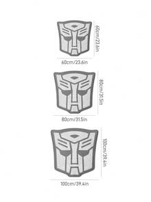 Transformers X SHEIN 1pc Special-Shaped Transformer LOGO Decorative Carpet, Bedroom Decorative Carpet, Bathroom Carpet, Velvet Material, Non-Slip Bottom, Different Sizes Can Be Selected,Gift Ideas - 淺灰色 - 查看 3
