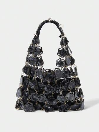 SHECARRY Ladies' Handbag, White, Fashionable, Elegant, Vacation, Party