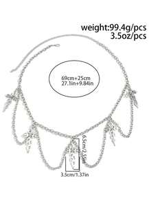 ROMWE Goth 1 chiếc mặt dây chuyền thánh giá rỗng cá nhân hóa dành cho nữ - Bạc - Xem 5