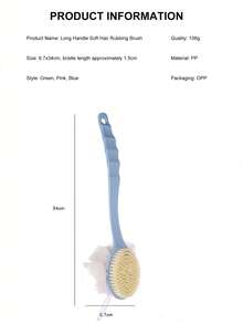 SHEIN Long Handle Shower Brush, Multi-Purpose Brush For Back Exfoliation And Shower Cleaning