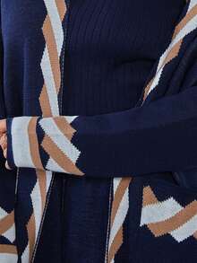 EURMUSE Cardigan & Pant & Sweater 3 Pcs Knit Set - Navy Blue - View 7