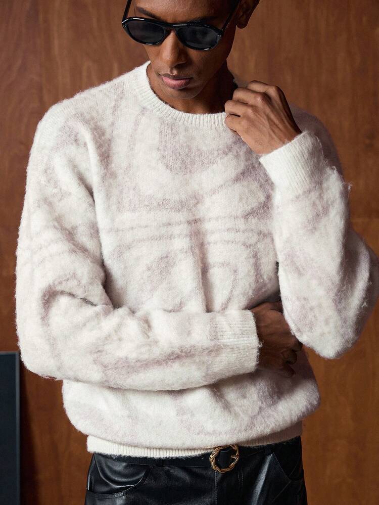 Jersey casual de cuello redondo de manga larga con contraste de color para hombre, otoño/invierno