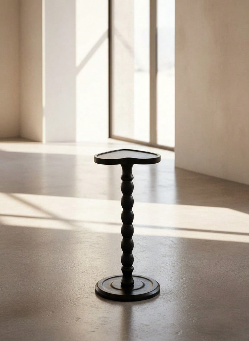 Cirelle طاولة جانبية خشبية دائرية حديثة - طاولة صغ...