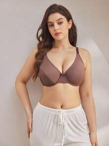 Ocili Plus Size Bras (70D, 70E, 75E, 80E, 85E, 90D, 90E, 95D - Bust +1cm, Underbust +1.2cm, 3.8cm 3-Row 2-Hook Closure, 1.5cm Jacquard Straps; 75F, 75G, 80F, 80G) - Multicolor - View 4