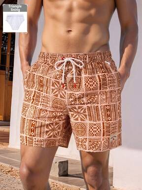 Manfinity VDAYZ Men's Casual All-Over Print Beach Shorts