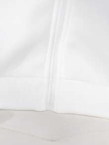 SHEIN Tween Girls' Jacket Coat, Solid Color Fashion Bow Sweatshirt Jacket, Comfortable Thick Thermal Lined Sweatshirt Fabric, Bow Sleeve Decoration, Youthful And Energetic Style, Suitable For Back To School Season Or Everyday Outdoor Wear