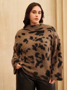 Anewsta Women's Elegant Turtleneck Pullover Sweater,Brown,Autumn,Smart Casual Cozy Plus Size Top For Winter,Spring,New Year,Party,Wedding,Chic,Stylish,Casual - Brown - View 6