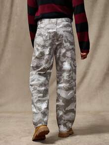 RivetRise Pantalones vaqueros de trabajo informales tipo cargo con bolsillos y pierna recta en estampado camuflaje para hombres, regalos para esposo o novio