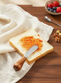 Cirelle 1pc/3pcs/6pcs Upright Butter/Cheese Knives With Wooden Handles,Rama Kitchen Essentials, Natural Log Style , Family Dining, Party Use, Afternoon Tea Use, Kitchen Use, Kitchen Supplies, High-End Restaurants Supplies