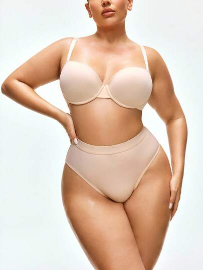 SHAPORA Plus Size Women Solid Color Casual Comfortable Fashion Lingerie Set