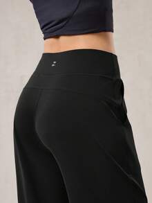 OutZeal 女士运动裤 休闲瑜伽家居服 春夏速干 丝滑柔软 高腰直筒纯色运动裤 - 黑色 - 查看 9