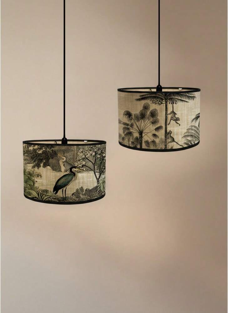 Cirelle 1 Peça Cúpula de Luminária de Bambu, Apenas a Cúpula Sem Luz, Cúpula de Luminária Pendente de Bambu com Estampa Floral Vintage e Pássaros, Cúpula de Luminária de Teto de Bambu, Decoração Interna, Decoração de Sala de Jantar, Decoração de Sala de Estar, Presente, Presente de Ano Novo, Presente para Amigo, Decoração de Feriado, Artesanato de Bambu, Cúpula de Luminária de Bambu, Decoração de Casa, Decoração de Quarto, Decoração de Parede - Multicolorido - Visão 7