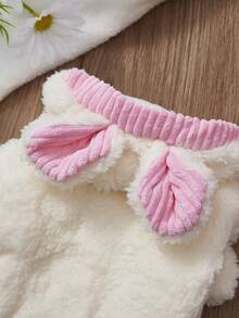 PETSIN 1件白色可爱熊毛绒宠物夹克秋冬季加厚宠物毛绒保暖家居宠物衣服 - 白色 - 查看 10