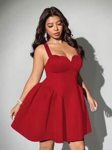 Viva Relle Váy yếm hình trái tim cỡ lớn cho nữ - Đỏ - Xem 5