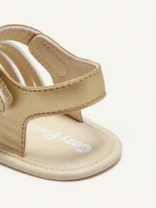 Cozy Pixies Cute Rainbow White Cloud Baby Outdoor Sandals - Gold - View 8