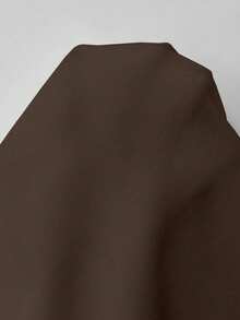 SHEIN Clasi Elegant Commuter Solid Color Ruffle Trim Long Sleeve Blouse - Brown - View 7