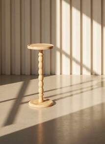 Cirelle New Modern Round Wooden Side Table - Versatile Mini Table Suitable For Various Spaces, Movable Furniture, Solid Wood Legs, Modern Decor Style, Applicable For Living Room, Bedroom, Corner, Office, Bar Counter, Home Decor, Gifts, Coffee Corner Desk (Natural Material) - Multicolor - View 13