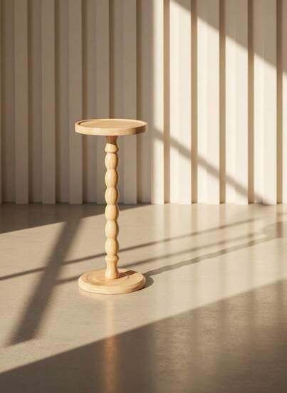 Cirelle New Moderne Round Wooden Side Tafel Versatile Mini Various Spaces, Movable Furniture, Solid Wood Legs, Applicable Living Room, Bedroom, Corner, Office, Bar Counter, Home s, Coffee Corner Bureau (Natural Material) view 12