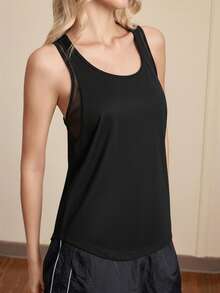 Powerista Women's Casual Sports Letter Print Sleeveless Tank Top - Black - View 6