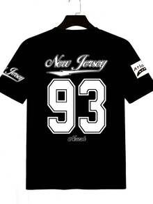 Manfinity Dauomo Men's Numeric Print Round Neck Short Sleeve Casual T-Shirt - Multicolor - View 2