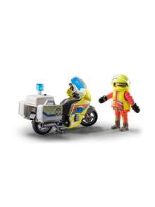 Playmobil My Life Rescue Motorcycle With Flashing Light BOYS FIRST 71205 - Multicolor - View 3