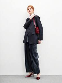 CUCCOO BIZCHIC 女士尖头细高跟露跟搭扣高跟鞋，优雅百搭日常穿着，酒红色 - 酒紅色 - 查看 10