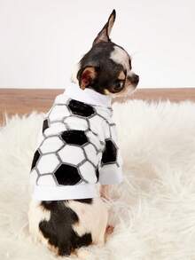 PETSIN 1 Black And White Football Flannel Pet , Thick White Flannel Warm Pet Clothing - White - View 6